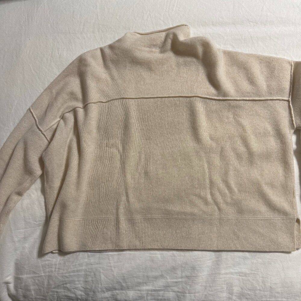 Free People Ambrose Cashmere Turtleneck Sweater - Cream, Size XL